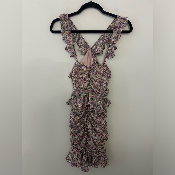 ASTR Zinnia Ditsy Floral Ruffle Ruched Mini Dress - Picture 5 of 7